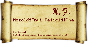 Mozolányi Feliciána névjegykártya